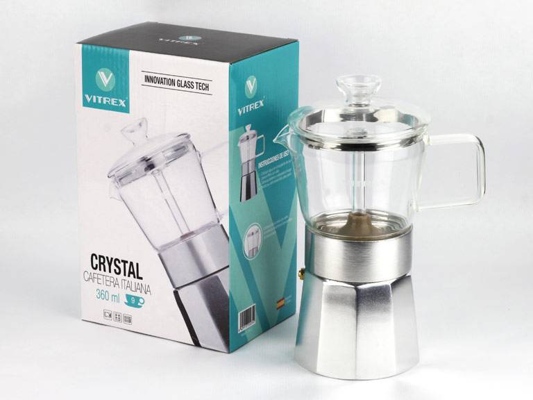 Crystal Cafetera Aluminio 9 Tazas