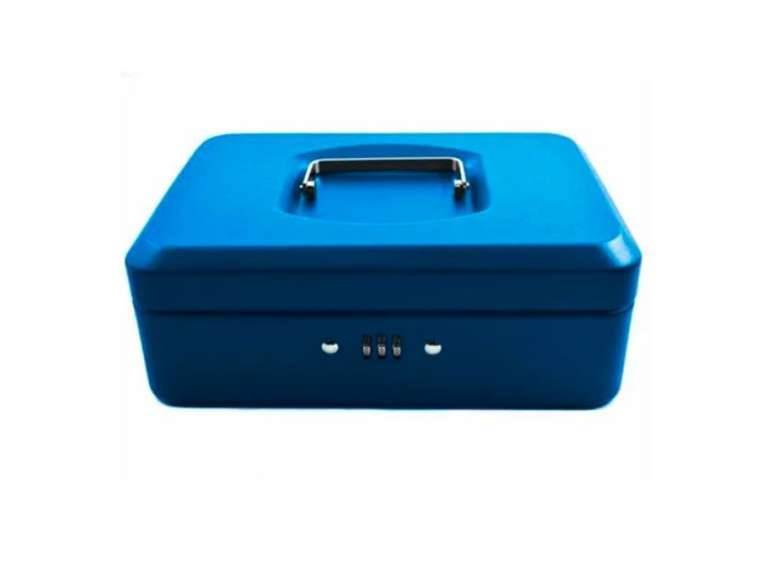 Caja Fuerte Metálica con Clave de seguridad azul 33x9x24cm