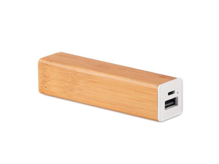 Power Bank Bateria Externa Bambú USB/micro USB
