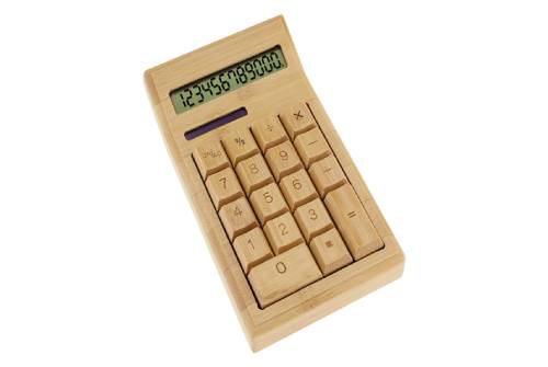 Calculadora Mesa Escritorio Bamboo con 12 Dígitos Solar Ecologico Importclick