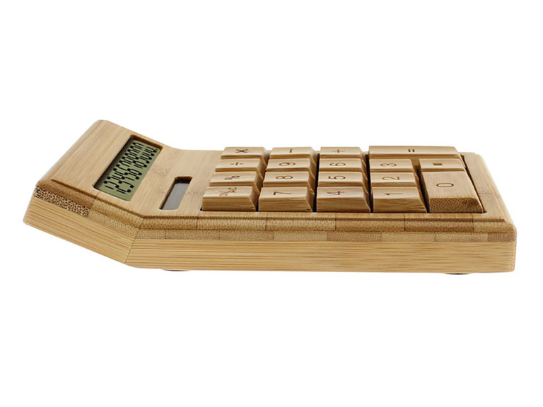 Calculadora Mesa Escritorio Bamboo con 12 Dígitos Solar Ecologico Importclick