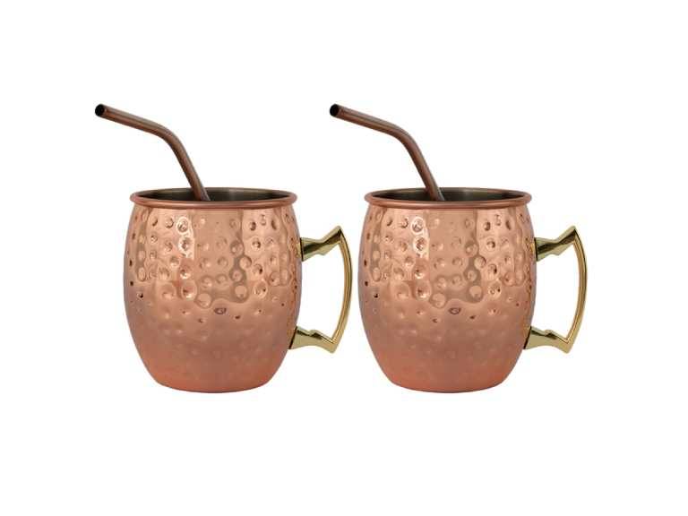 Set 2 Vasos Moscow Mule Mug Cobre + Bombillas Simplit