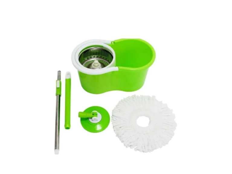 Mopa Giratoria 360º Verde Trapeador Canasto Acero Inoxidable Importclick