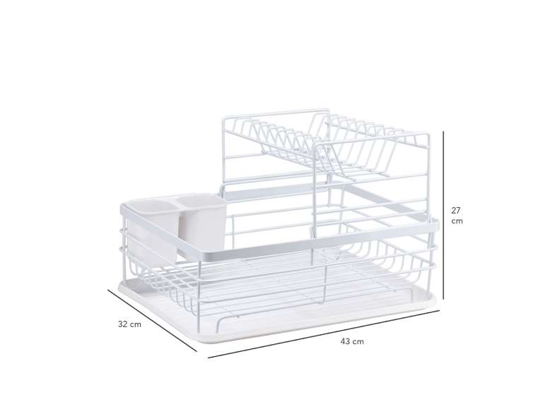Secaplatos Escurridor 2 Niveles Acero Inox Blanco Simplit