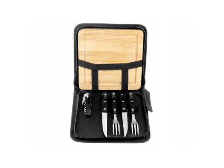 Set Asado Parrilla BBQ 6 Piezas Negro Importclick