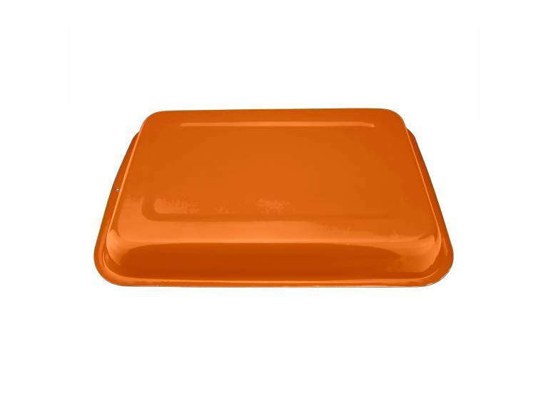 Bandeja de horno 44 cm acero vitrificado Vintage naranja