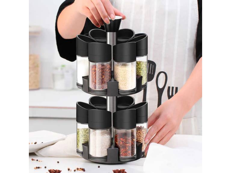 Set 12 en 1 Especieros Giratorios 2 Niveles 360 Importclick