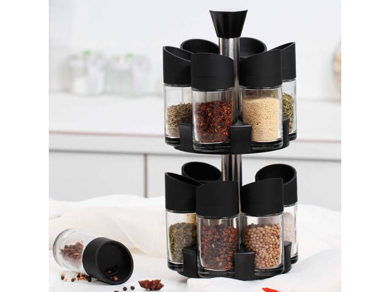 Set 12 en 1 Especieros Giratorios 2 Niveles 360 Importclick