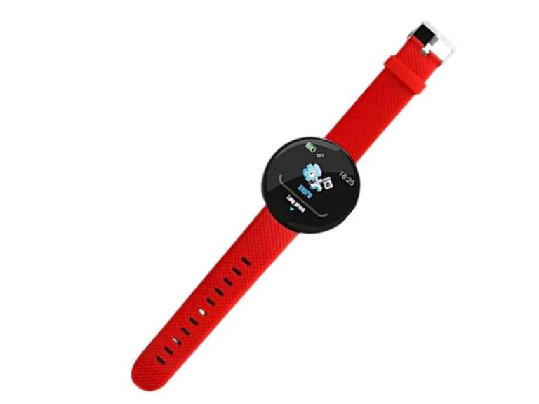 Reloj Smart Band carga USB redondo Rojo