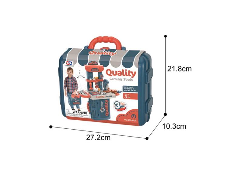 Maletin Herramientas de Juguete 3en1 Azul