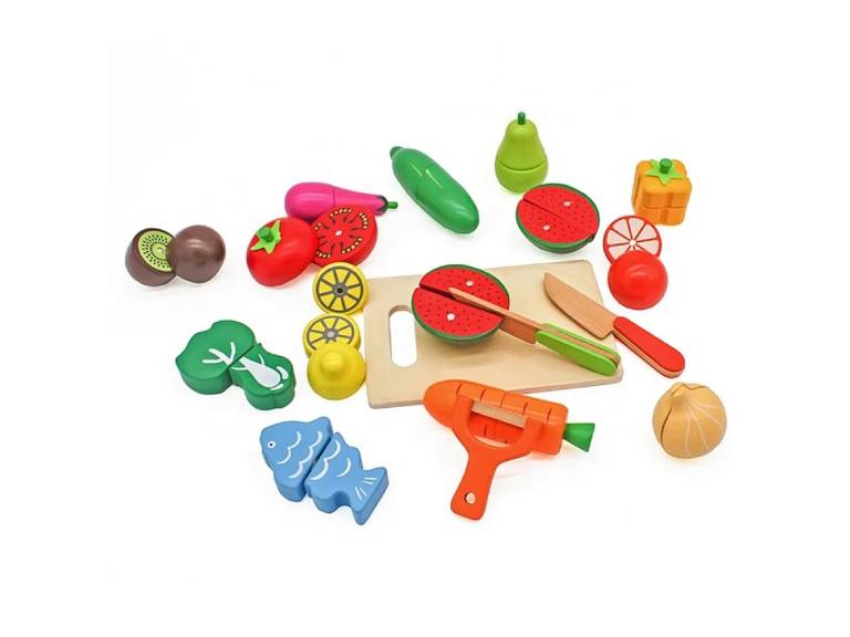 Set de Frutas y Verduras Madera Juguete Didáctico