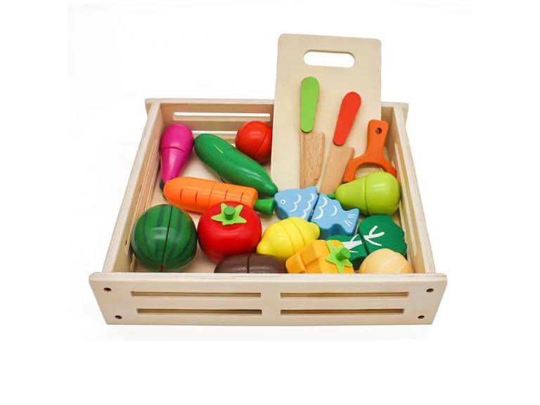 Set de Frutas y Verduras Madera Juguete Didáctico