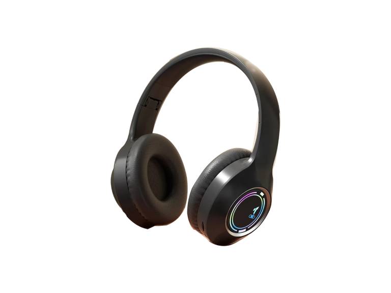 Audífonos Luminoso Bluetooth 5.3 Plegables HIFI Negro Importclick