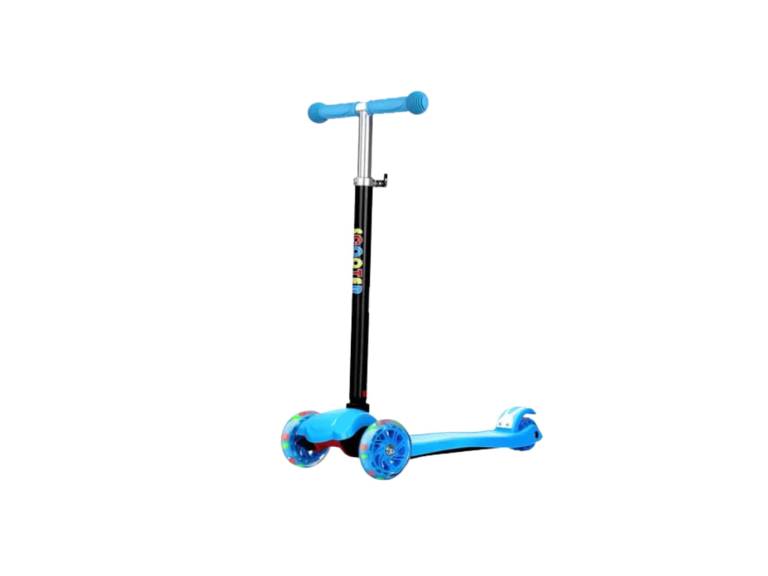 Scooter Monopatín 4 Ruedas Led Infantil Regulable Celeste Importclick