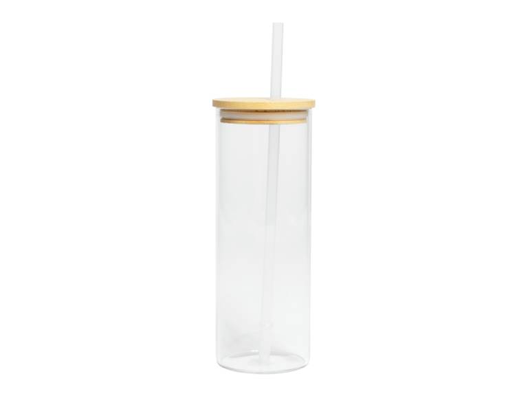 Botella Vidrio Borosilicato, tapa Bamboo