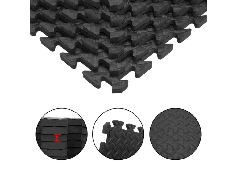 Set 8 Pisos Tatami Deportivo Goma Eva Negro Importclick