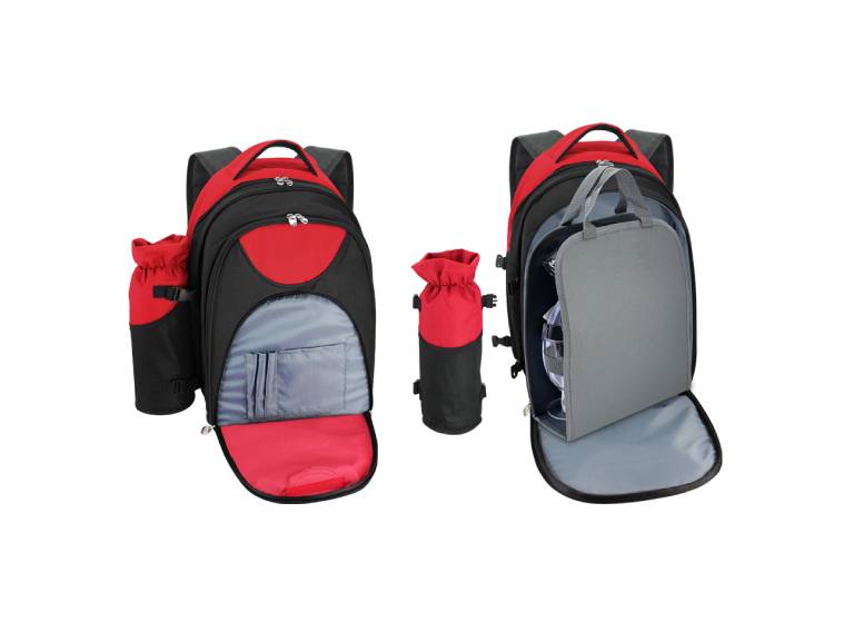 Mochila-Cooler de Picnic 4 personas Rojo