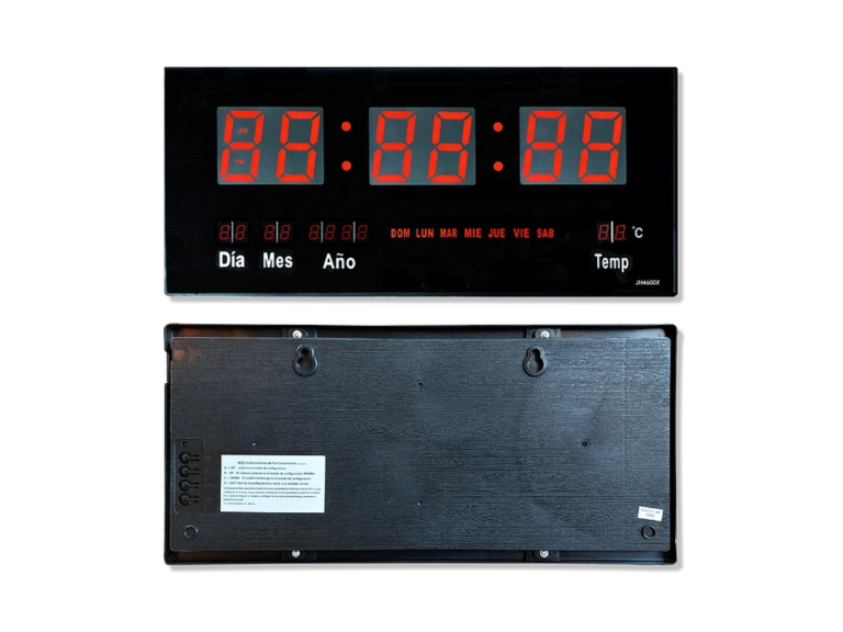 Reloj Digital LED Pared Hora Fecha Temperatura 47x23x3 CM Importclick