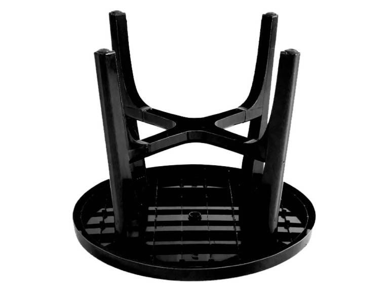Mesa Plástica Redonda Negra