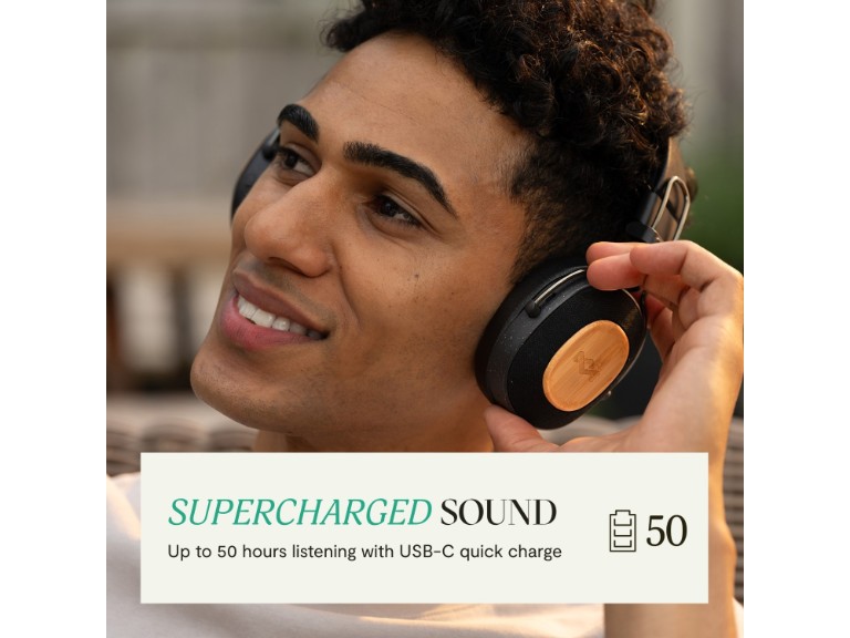 Audífonos Bluetooth Positive Vibration Riddim Negro Marley