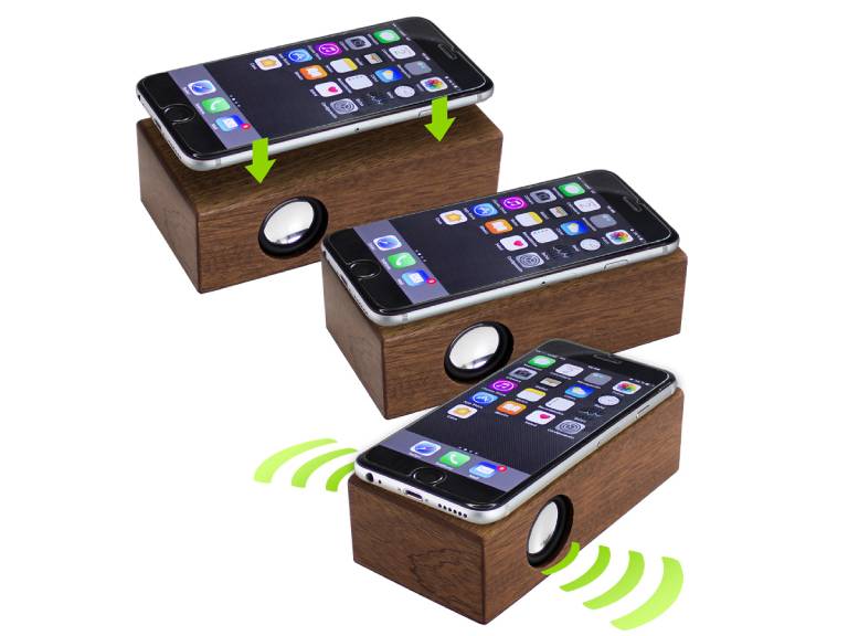 Parlante Grande Inducción Madera Nogal