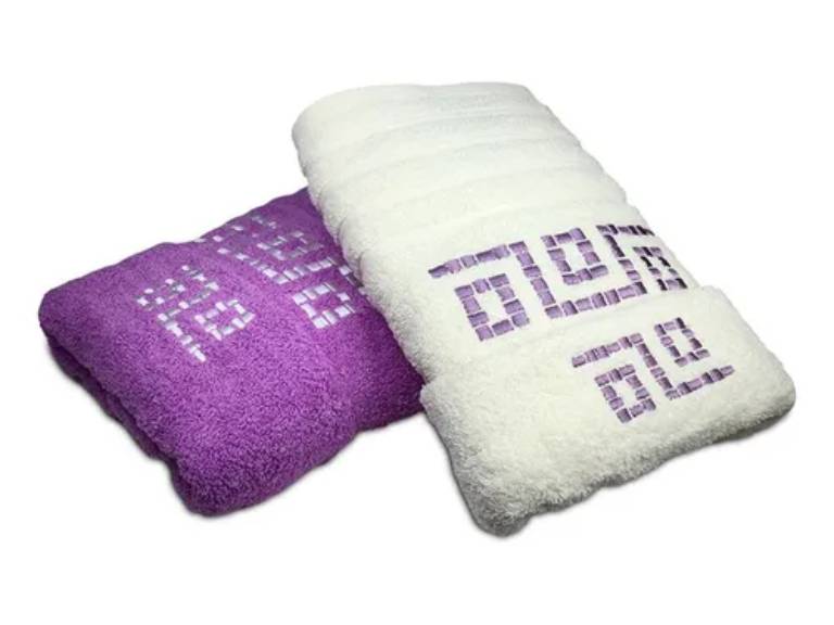 Set 4 Toallas Twins Bordada Doral Lila