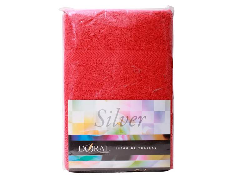 Juego toallas silver Doral Rojo