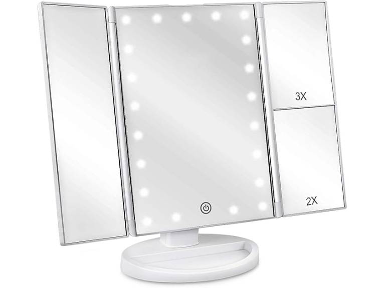 Espejo Maquillaje Luz Tríptica aumentos