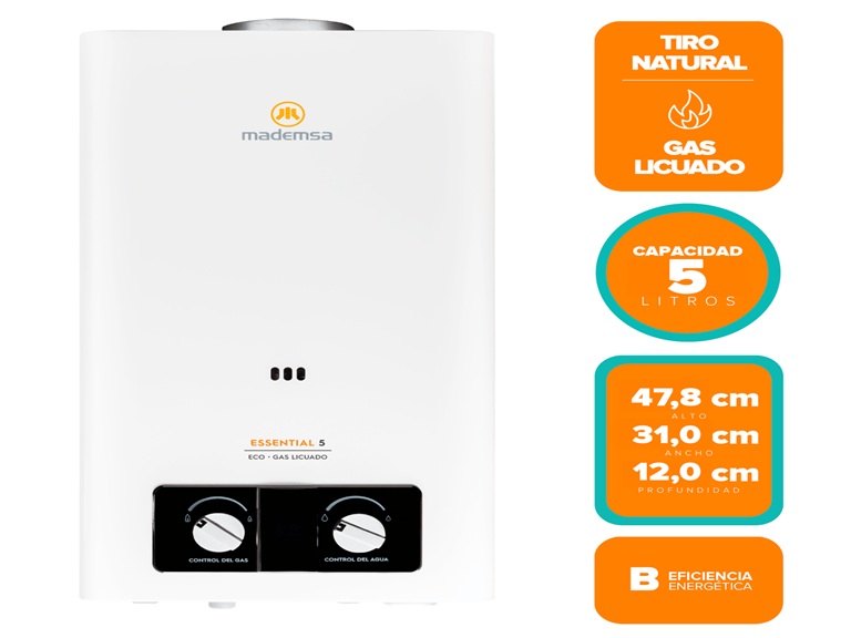 Calefont Gas Licuado Mademsa 5 Litros