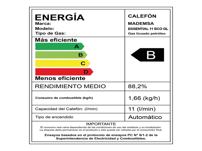 Calefont Gas Licuado Mademsa 11 Litros
