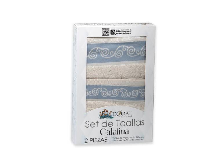 Juego de Toallas Catalina 2 Piezas Doral Beige