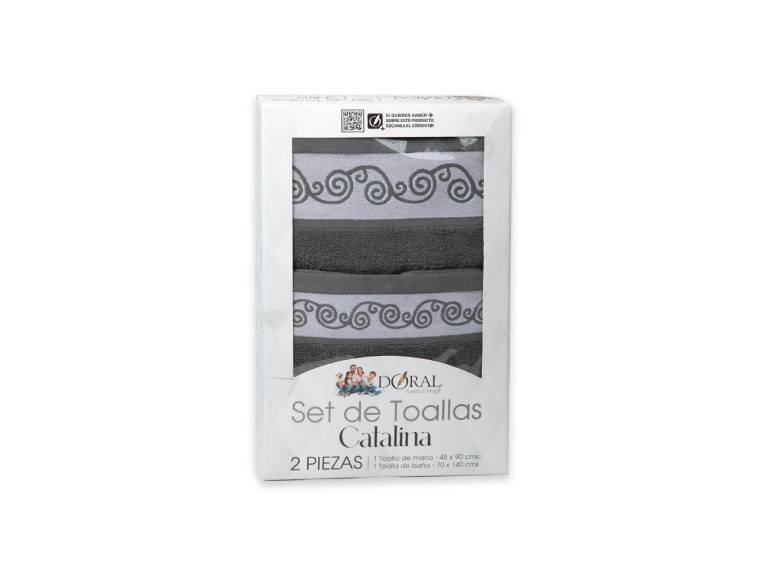 Juego de Toallas Catalina 2 Piezas Doral Gris