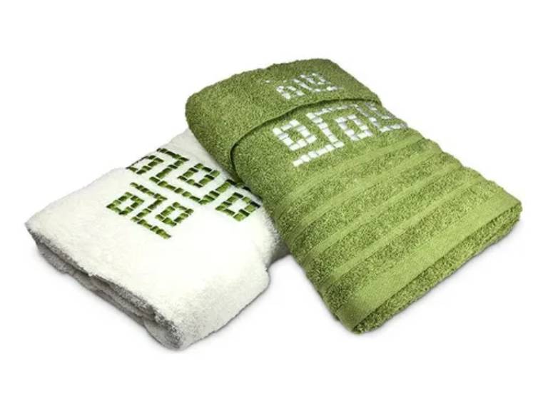 Set 4 Toallas Twins Bordada Doral Verde