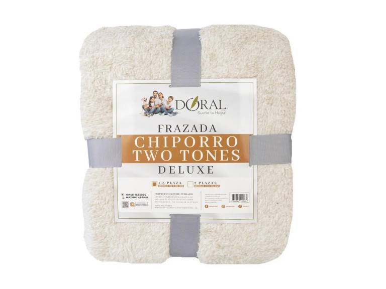 Frazada Chiporro Two Tones Deluxe 2.0 Plazas Beige