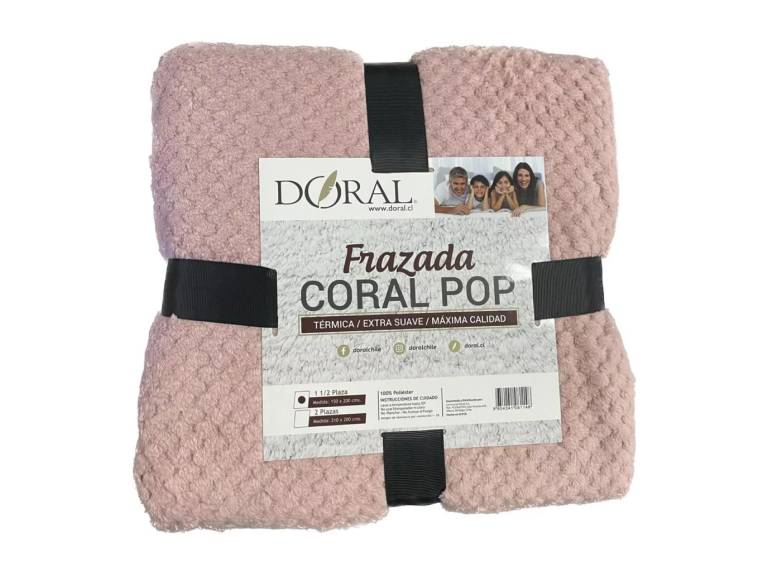 Frazada Coral Pop 2.0 Plazas Doral Rosad