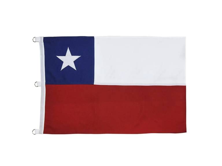 Bandera Chilena 140X210 cms con Estrella Bordada