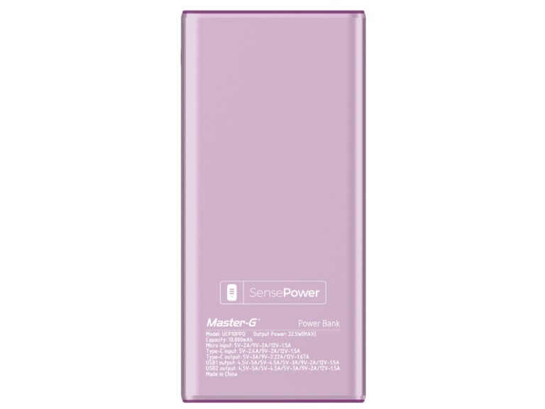 Batería Externa Power Bank 10000 Mah 22.5W Rosada