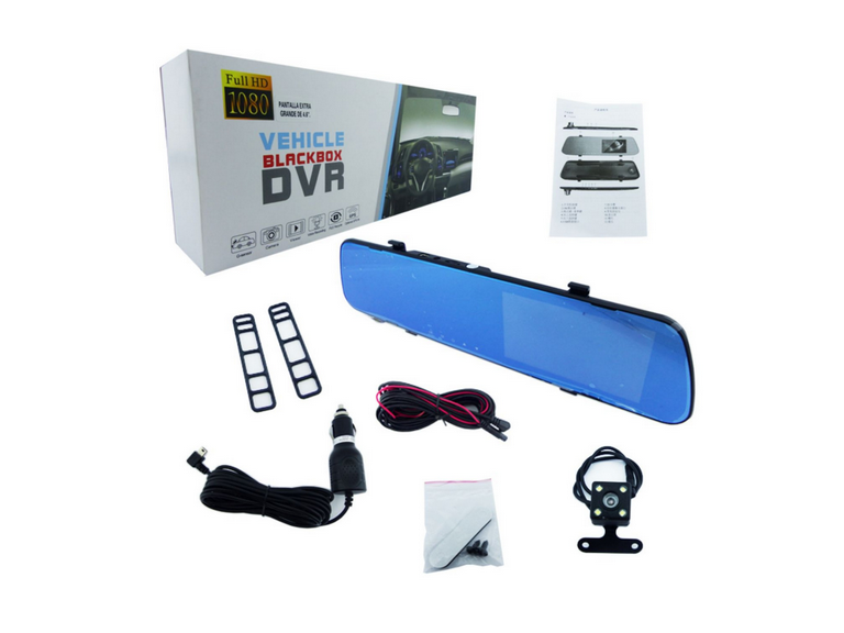 Espejo Retrovisor Auto Cámara Retroceso Cámara DVR 4.6