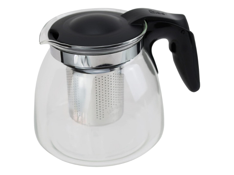 Hervidor Tetera Infusor Vidrio Cocina 900 ML Negro