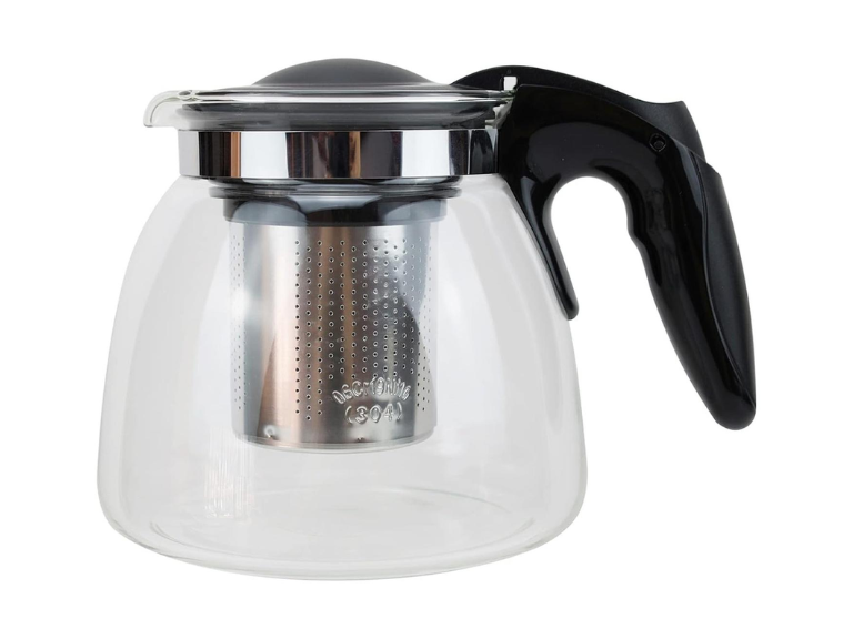 Hervidor Tetera Infusor Vidrio Cocina 900 ML Negro
