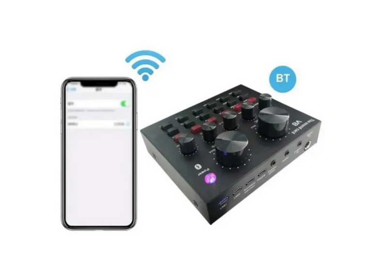 Tarjeta Sonido USB Mezclador Interfaz Audio Stream Bluetooth