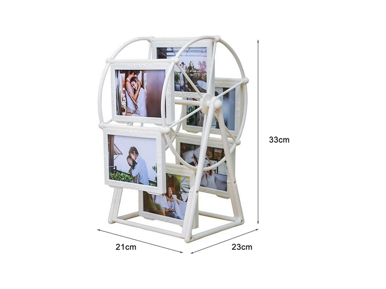 Porta Retrato Rueda Giratorio 12 Fotos Escritorio 15.5x17x33 cm