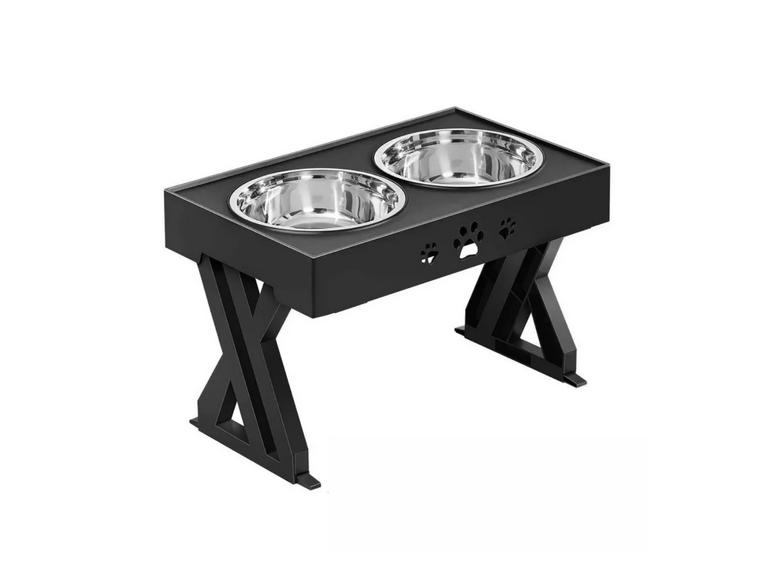 Comedero bebedero Mascotas Ajustable Plato Acero