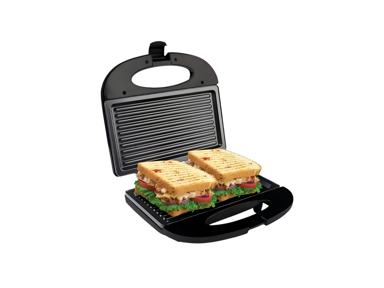 Plancha Sandwichera Grill Eléctrica Tostador Multiuso Negro