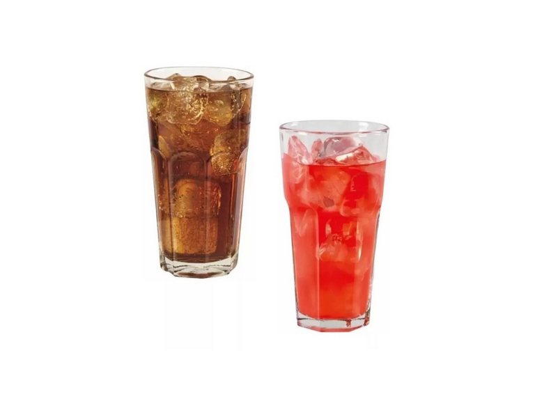 Set 6 Vasos Agua Bebida Cóctel Vidrio 468 ML Transparente