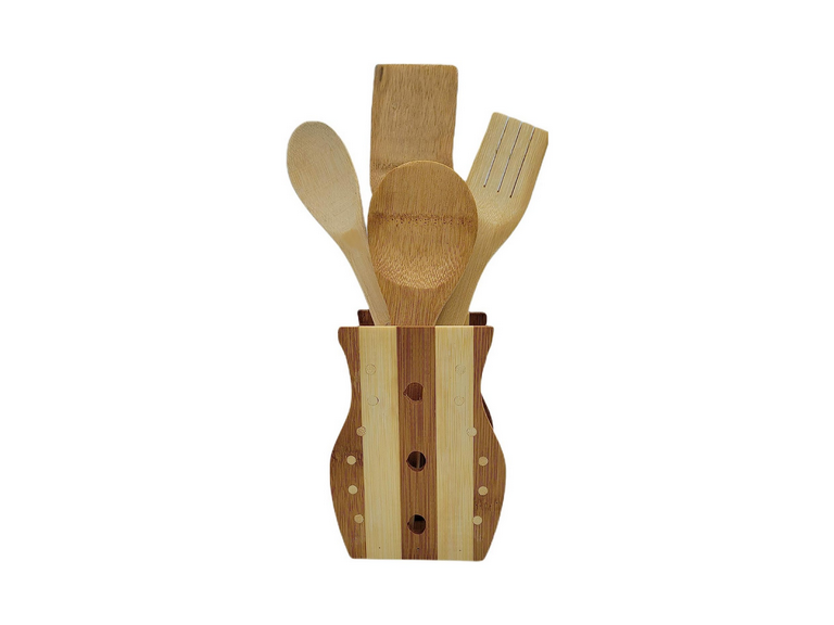 Set 4 Utensilios Cocina Madera 30 cm