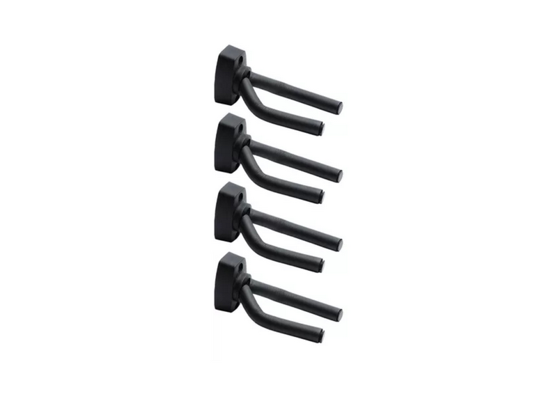 Pack 4 Soporte Guitarra Pared Colgador Bajo Ukelele Negro