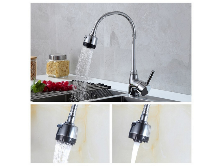 Llave Lavaplatos Monomando Cuello Flexible Difusor Agua