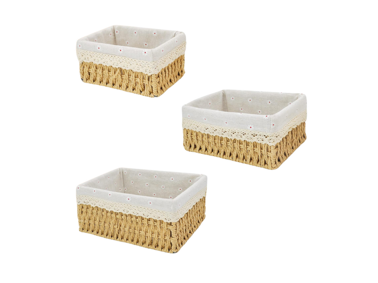 Set 3 Organizadores Canastas Almacenamiento Rectángular