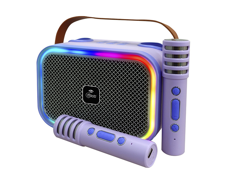 Karaoke My Lil Voice Luz RGB 2 Microfonos Purple